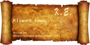 Kliment Emma névjegykártya