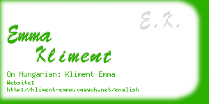 emma kliment business card